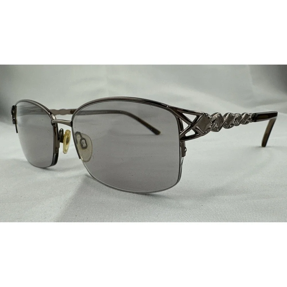 Sophia Loren's Beau Rivage 60 Eyeglasses Frame Women's Gunmetal Half‎ Rim 53-17